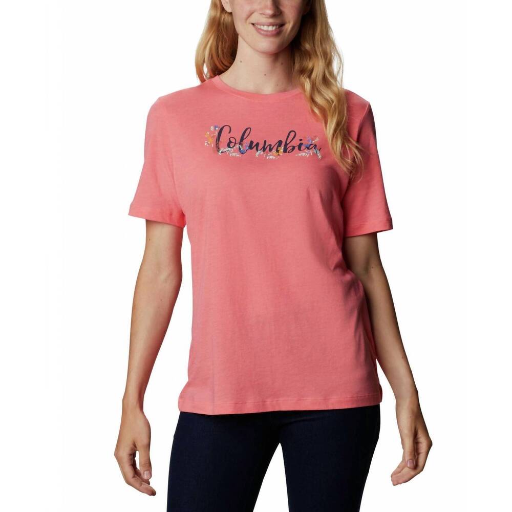 NEW COLUMBIA activewear plus size graphic-print t-shirt in salmon heather